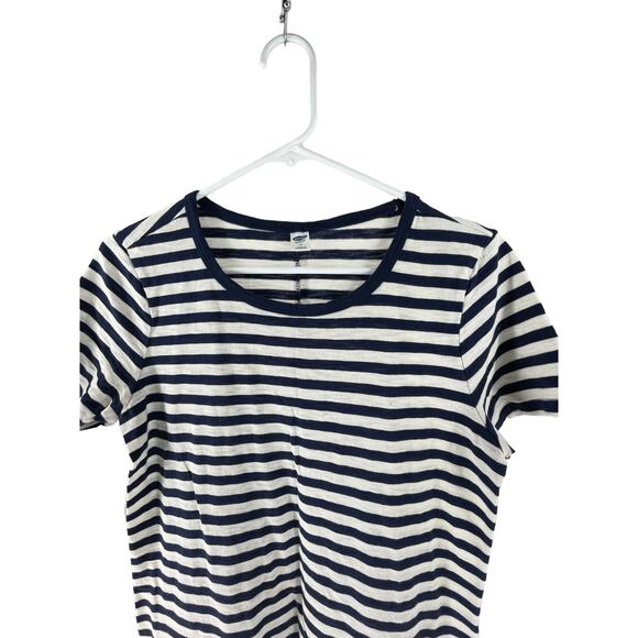 Old Navy Blue White Striped Short Sleeve Mini T-Shirt Dress Women's Size Medium - Picture 3 of 6
